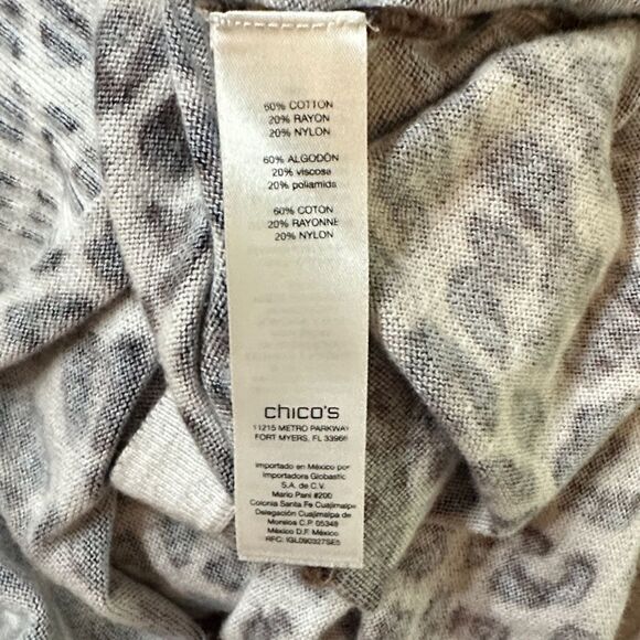 Chico’s Leopard Print Soft Cardigan Size 1= Medium - Picture 10 of 10